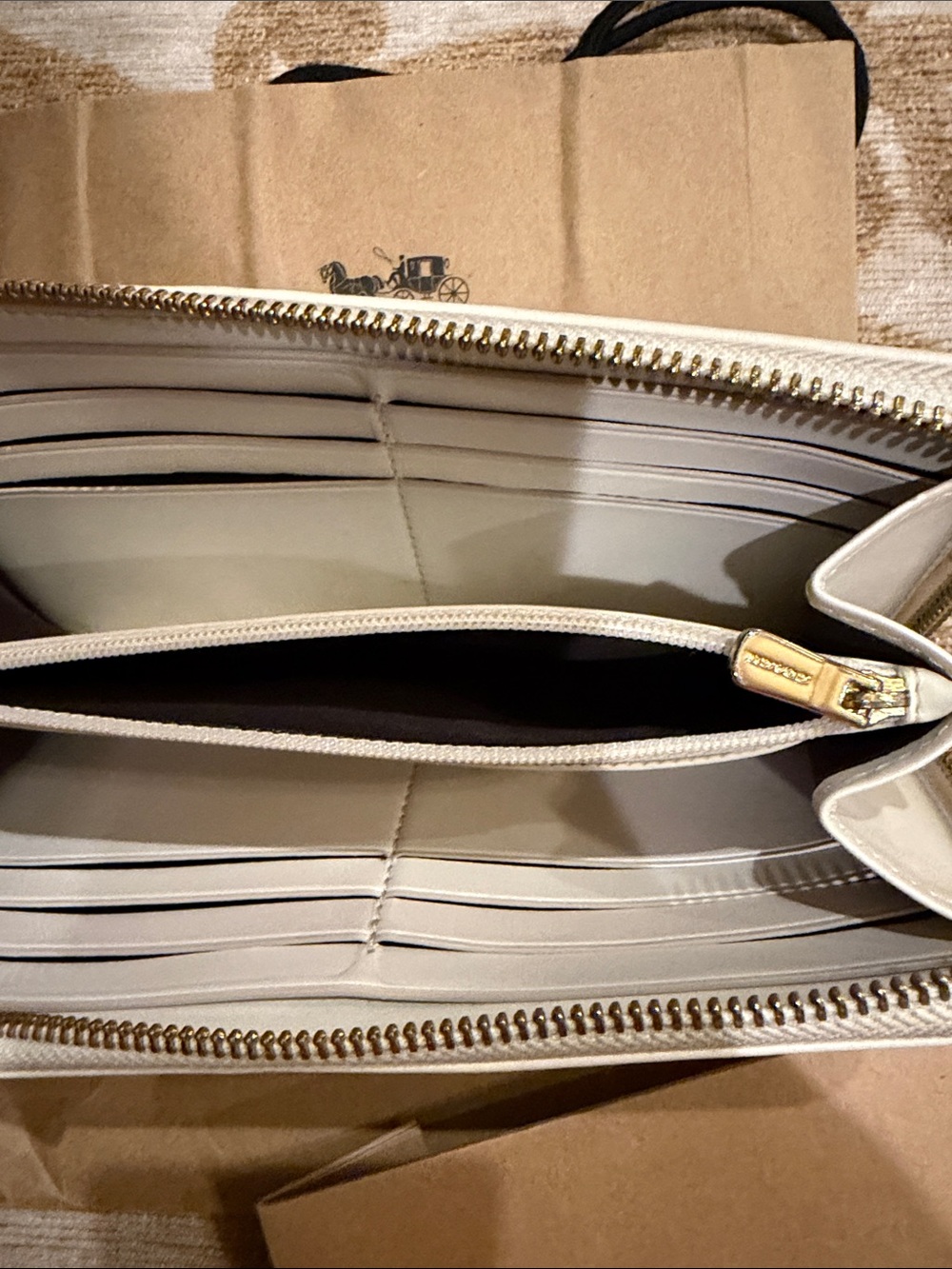Coach Beige and Chalk Signature Continental Wallet - Picture 6 of 10